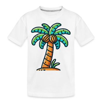 palme - Kinder Premium Bio T-Shirt - Weiß - Vorne