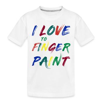 JE SUIS PEINTRE - J’adore peindre au doigt – Peintures au doigt - T-shirt bio Premium Enfant - blanc - Devant