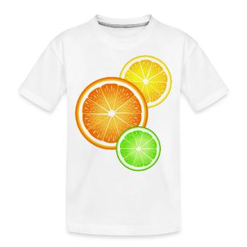 Zitrusfrüchte Orange Zitrone Limette - Kinder Premium Bio T-Shirt - Weiß - Vorne