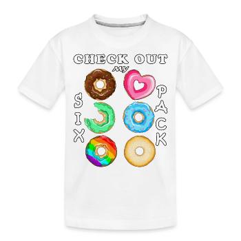 Schau dir meine Sixpack Donuts an - Kinder Premium Bio T-Shirt - Weiß - Vorne