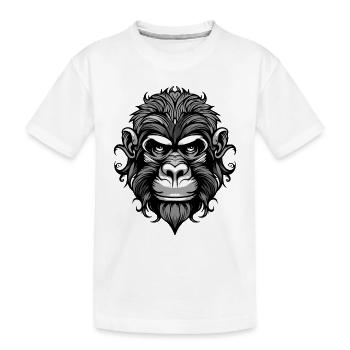 Affe Kopf - Kinder Premium Bio T-Shirt - Weiß - Vorne