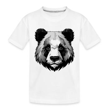 Panda Kopf - Kinder Premium Bio T-Shirt - Weiß - Vorne
