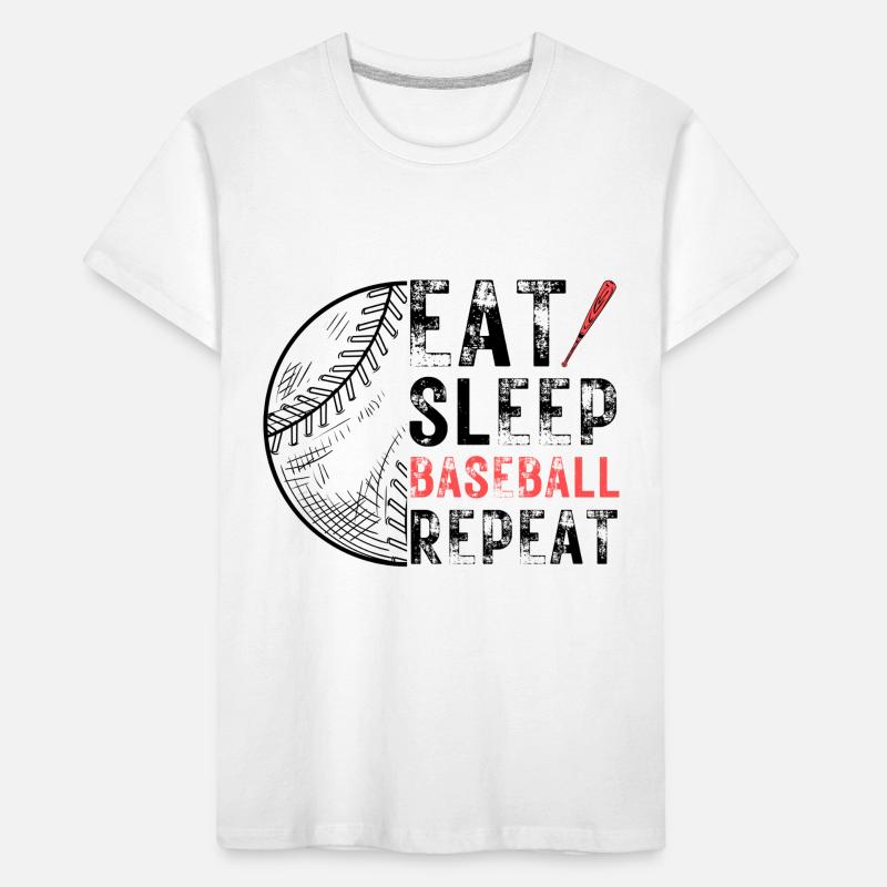 Manger dormir baseball répéter dire T-shirt bio Premium Enfant