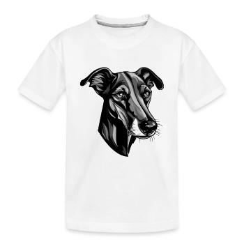 Tête de chien Greyhound - T-shirt bio Premium Enfant - blanc - Devant