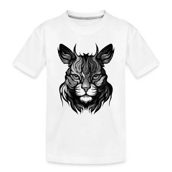 Tête de portrait de chat - T-shirt bio Premium Enfant - blanc - Devant