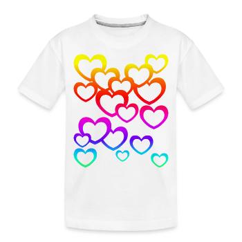 Coeurs colorés Dégradé Icône de coeur arc-en-ciel - T-shirt bio Premium Enfant - blanc - Devant