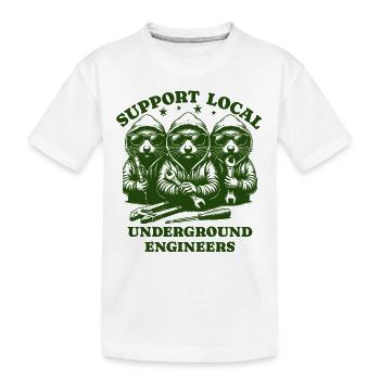 mole Liebe Support Local underground engineers - Kinder Premium Bio T-Shirt - Weiß - Vorne
