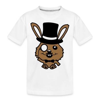 Sir Bunny Monocle Lunettes Barbe Chapeau haut de forme M. M. - T-shirt bio Premium Enfant - blanc - Devant