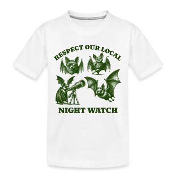 bat Liebe Support Local night watch - Kinder Premium Bio T-Shirt - Weiß - Vorne