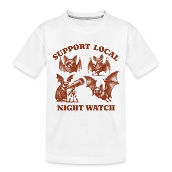 bat Liebe Support Local night watch - Kinder Premium Bio T-Shirt - Weiß - Vorne