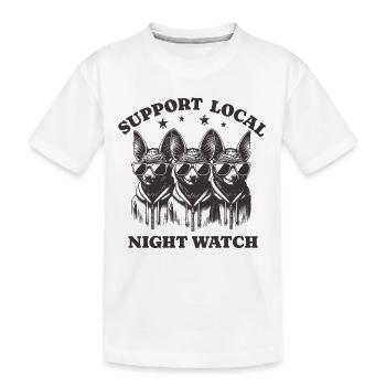 bat Liebe Support Local night watch - Kinder Premium Bio T-Shirt - Weiß - Vorne