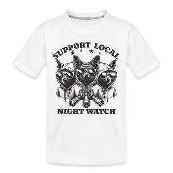 bat Liebe Support Local night watch - Kinder Premium Bio T-Shirt - Weiß - Vorne