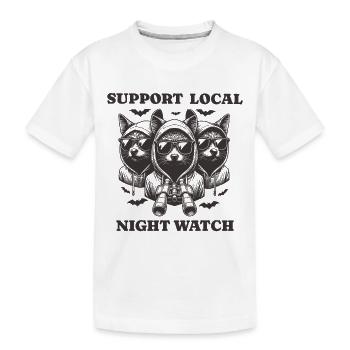 bat Liebe Support Local night watch - Kinder Premium Bio T-Shirt - Weiß - Vorne