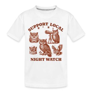 hibou Love Support Veille de nuit locale - T-shirt bio Premium Enfant - blanc - Devant