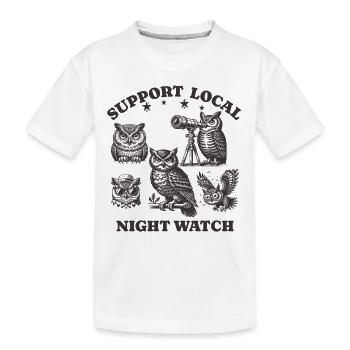 hibou Love Support Veille de nuit locale - T-shirt bio Premium Enfant - blanc - Devant