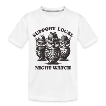 hibou Love Support Veille de nuit locale - T-shirt bio Premium Enfant - blanc - Devant