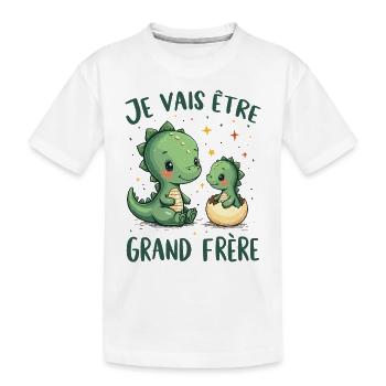 Futur Grand Frère Je vais être Grand Frère - T-shirt bio Premium Enfant - blanc - Devant