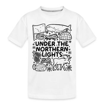 Sous les aurores boréales – La magie de l’Alaska - T-shirt bio Premium Enfant - blanc - Devant
