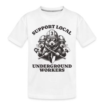 Support Local Underground Workers Lustiges Mole - Kinder Premium Bio T-Shirt - Weiß - Vorne