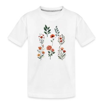 Verschiedene florale botanische Sets - Kinder Premium Bio T-Shirt - Weiß - Vorne