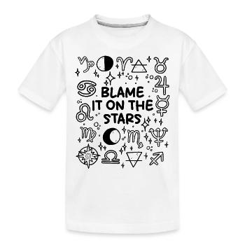 Blame it on the stars – Astrology & Humor - Kids' Premium Organic T-Shirt - white - Front