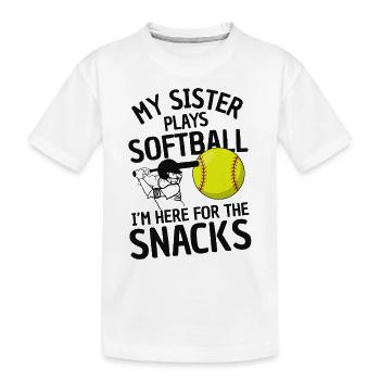 Drôle de softball disant frères et sœurs - T-shirt bio Premium Enfant - blanc - Devant