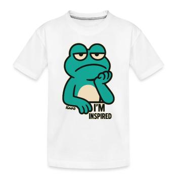 Grenouille qui s’ennuie : « Je suis totalement inspirée » - T-shirt bio Premium Enfant - blanc - Devant