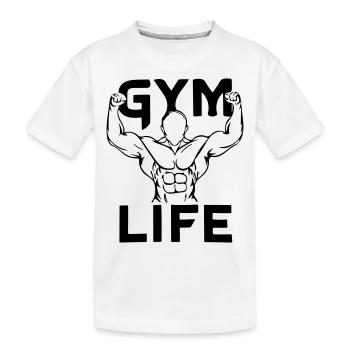Leben im Fitnessstudio - Kinder Premium Bio T-Shirt - Weiß - Vorne