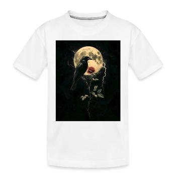 Raven Rose Moon Gloomy Gothic Black Crow - Kids' Premium Organic T-Shirt - white - Front
