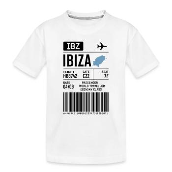 Carte d’embarquement à Ibiza – Style de billet d’avion - T-shirt bio Premium Enfant - blanc - Devant