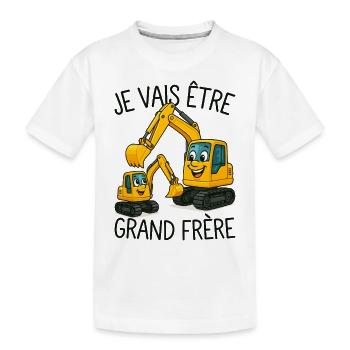 Futur Grand Frère Je vais être Grand Frère - T-shirt bio Premium Enfant - blanc - Devant