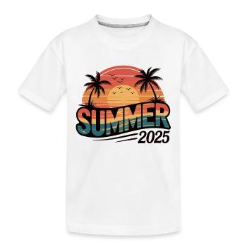 Palmiers et soleil - été 2025 - T-shirt bio Premium Enfant - blanc - Devant