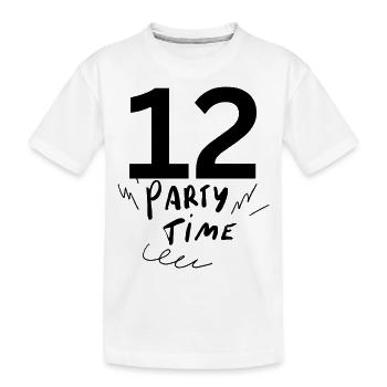 12 - Kinder Premium Bio T-Shirt - Weiß - Vorne