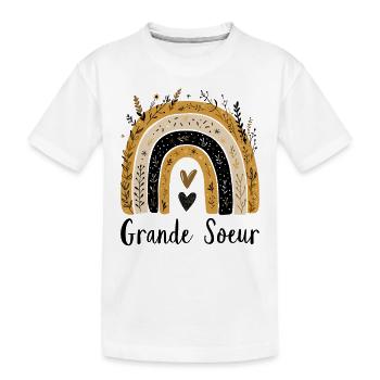 Grande Sœur Future Grande Soeur Annonce Grossesse - T-shirt bio Premium Enfant - blanc - Devant