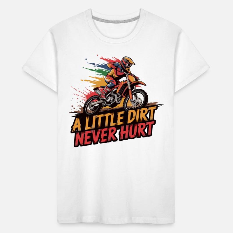 Motocross-Abenteuer beginnt Dreck gehört dazu Kinder Premium Bio T-Shirt