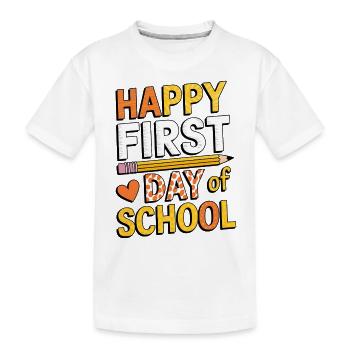 Conception du premier jour d’inscription à l’école - T-shirt bio Premium Enfant - blanc - Devant