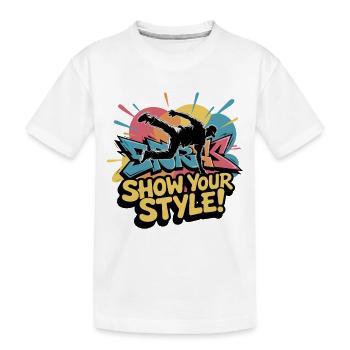 BREAKDANCER - Kinder Premium Bio T-Shirt - Weiß - Vorne