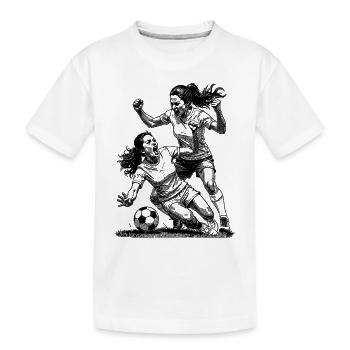 Zweikampf! Frauenfußball Shirt für Siegerinnen! - Kinder Premium Bio T-Shirt - Weiß - Vorne