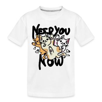 Katzen spruch mit herzen - Kinder Premium Bio T-Shirt - Weiß - Vorne