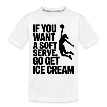 Soft-serve? Then off to the – volleyball - Kids' Premium Organic T-Shirt - white - Front