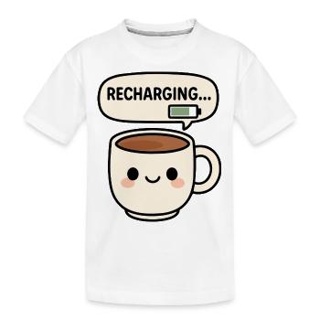 Becher zum Aufladen - Kinder Premium Bio T-Shirt - Weiß - Vorne