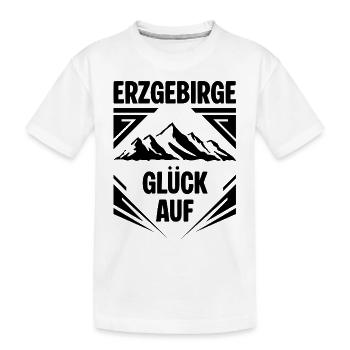 Erzgebirge Glueck auf - Kinder Premium Bio T-Shirt - Weiß - Vorne