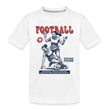 Foul mit Haltung: Schweizer Fußballerin Shirt - Kinder Premium Bio T-Shirt - Weiß - Vorne