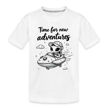 C’est l’heure de nouvelles aventures - T-shirt bio Premium Enfant - blanc - Devant