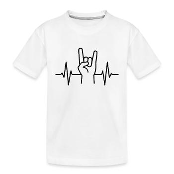 Rockhand Herzschlag - Kinder Premium Bio T-Shirt - Weiß - Vorne