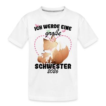Annonce de la progéniture Je vais être une grande sœur en 2026 - T-shirt bio Premium Enfant - blanc - Devant