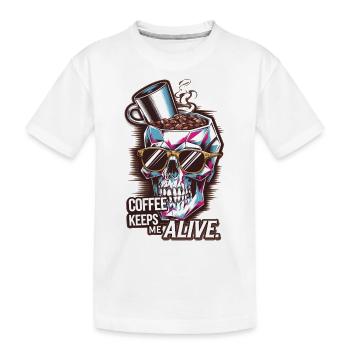 Café = Vie - T-shirt bio Premium Enfant - blanc - Devant