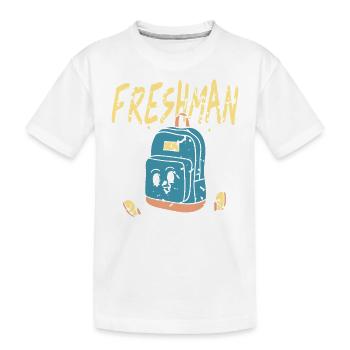 Freshman Cartoon Backpack Character Fun - Kinder Premium Bio T-Shirt - Weiß - Vorne