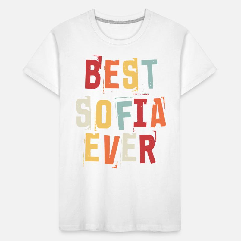Best Sofia Ever First Name Retro Text Gift Kids' Premium Organic T-Shirt