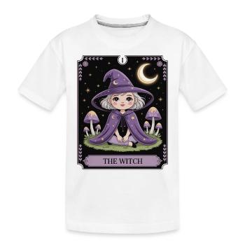 Carte de Tarot Petite Sorcière - T-shirt bio Premium Enfant - blanc - Devant